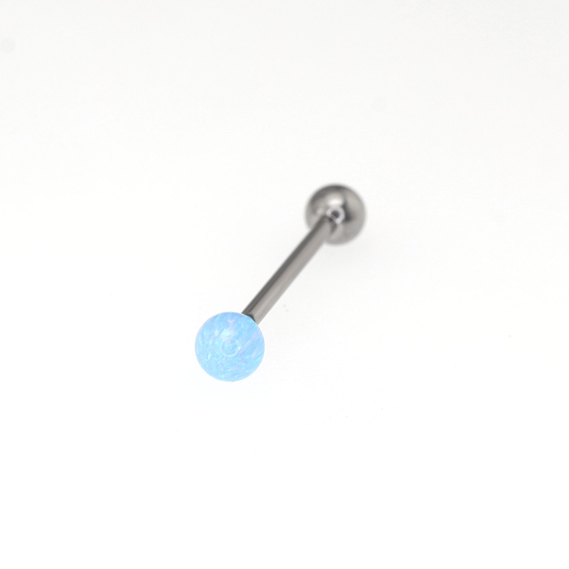 Basic Opal stainless steel Barbell Stud - Basic Opal stainless steel Barbell Stud - Sky Blue / 5mm / 8mm by CRUXJEWELRY