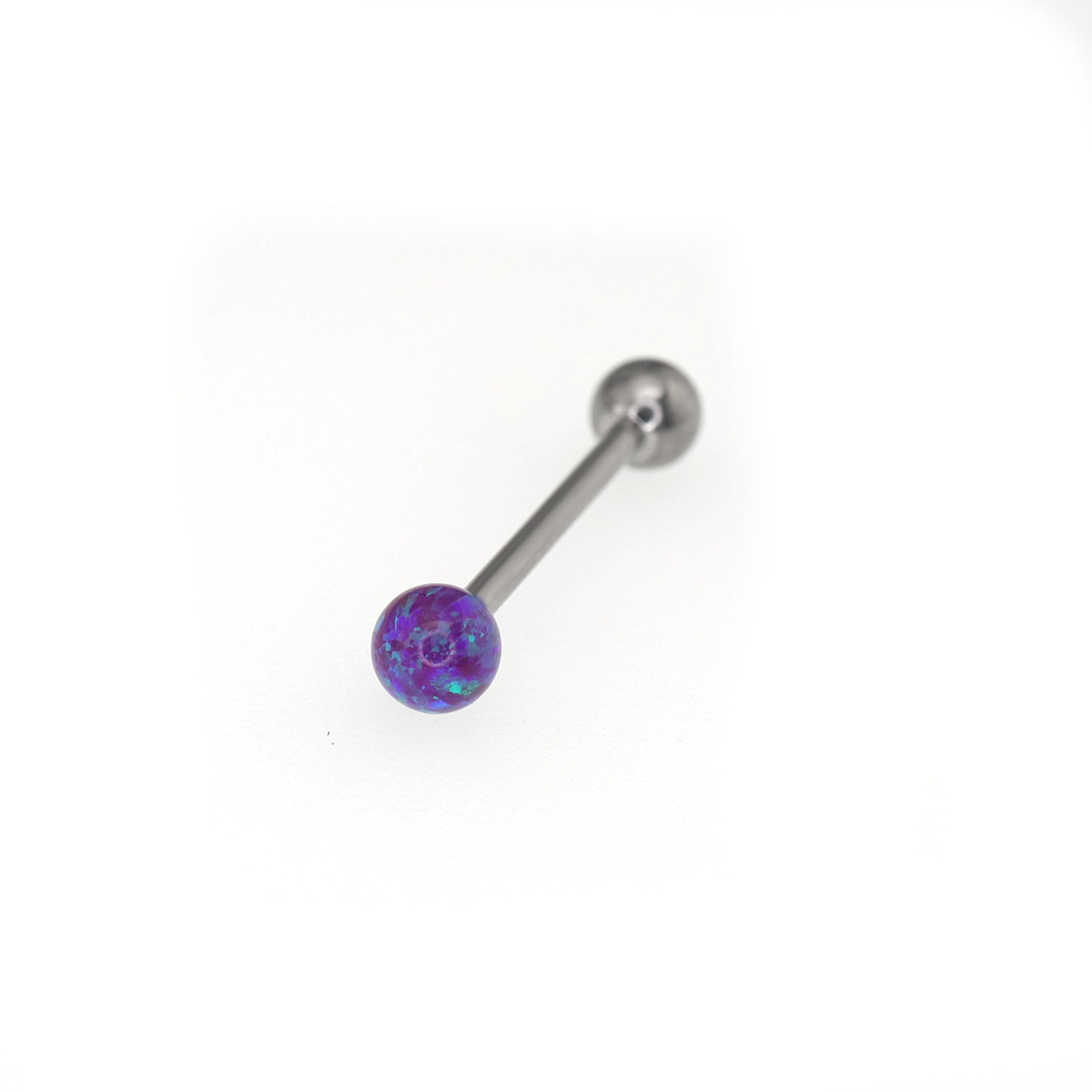 Basic Opal stainless steel Barbell Stud - Basic Opal stainless steel Barbell Stud - Purple / 5mm / 8mm by CRUXJEWELRY