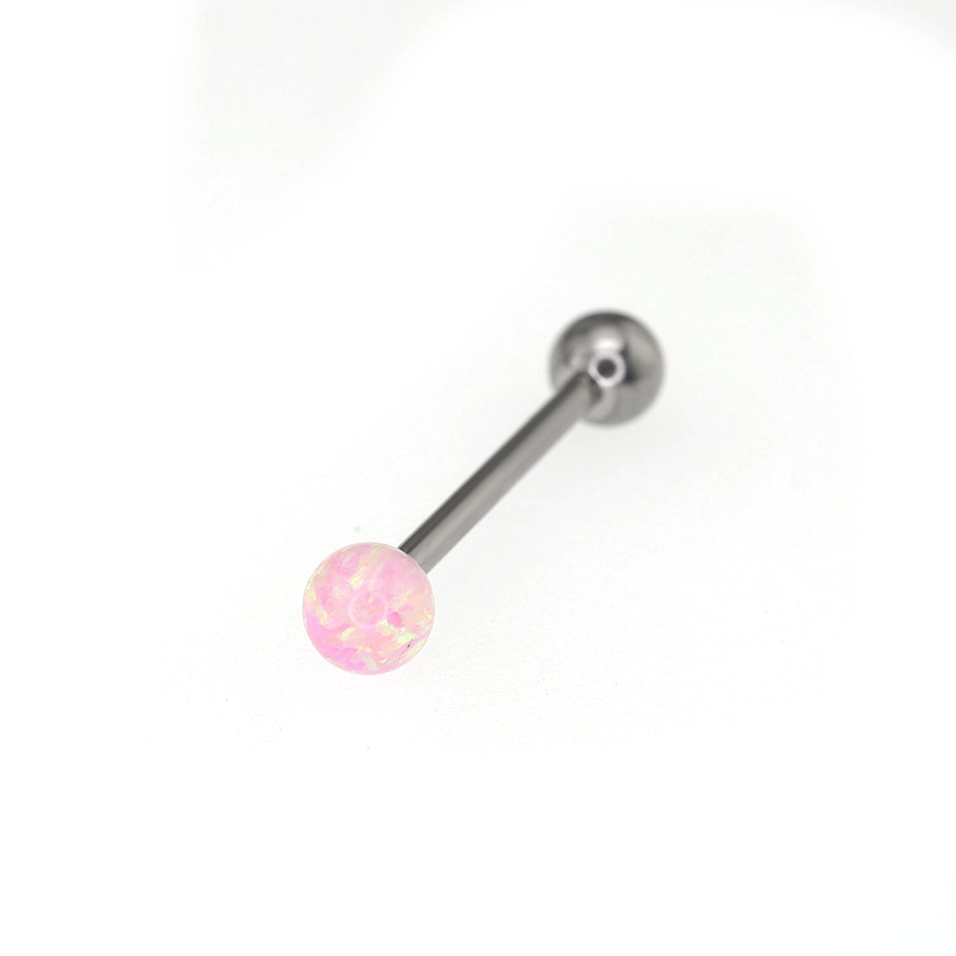 Basic Opal stainless steel Barbell Stud - Basic Opal stainless steel Barbell Stud - Peach Pink / 5mm / 8mm by CRUXJEWELRY