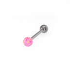 Basic Opal stainless steel Barbell Stud - Basic Opal stainless steel Barbell Stud - Deep Pink / 5mm / 8mm by CRUXJEWELRY