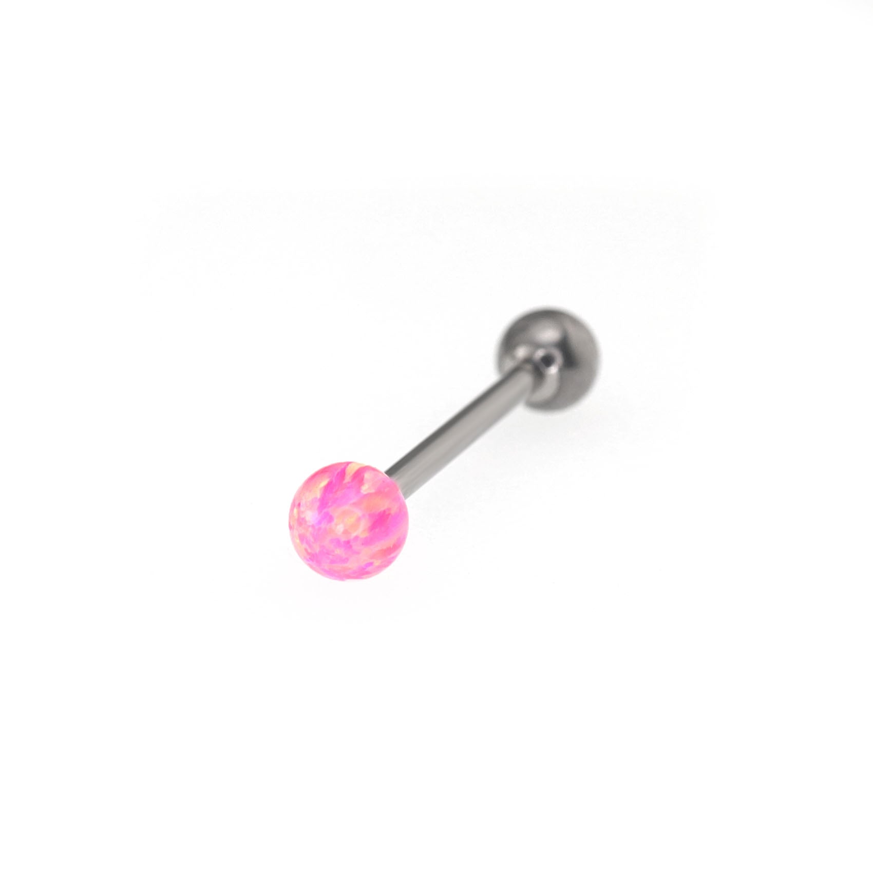 Opal Ball Internally Threaded Titanium Barbell - Opal Ball Internally Threaded Titanium Barbell - Pink / 10mm by CRUXJEWELRY