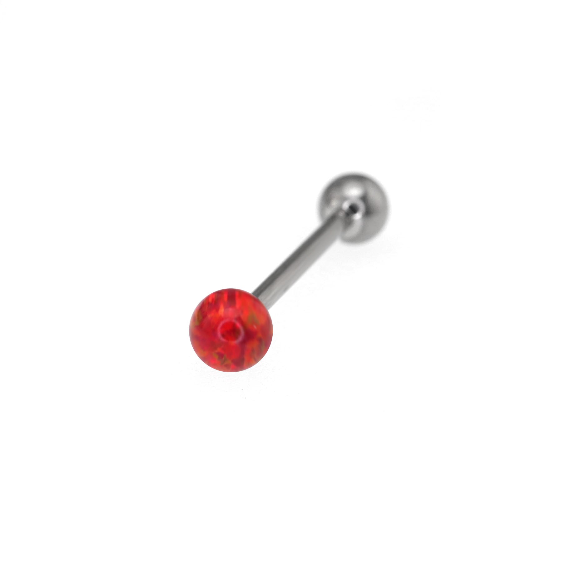 Basic Opal stainless steel Barbell Stud - Basic Opal stainless steel Barbell Stud - Red / 5mm / 8mm by CRUXJEWELRY