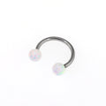Colorful Externally Threaded Opal Titanium Horseshoe Ring - Colorful Externally Threaded Opal Titanium Horseshoe Ring - Pearl White / 8mm by CRUXJEWELRY