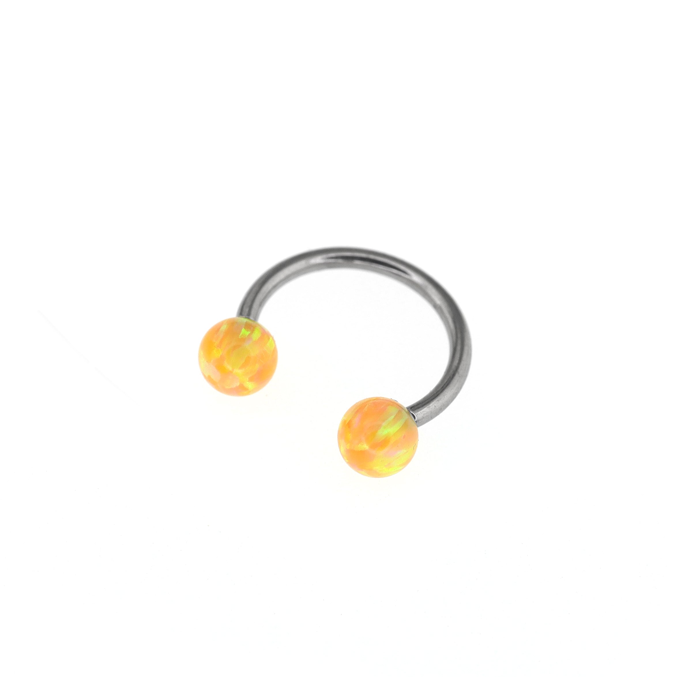 Opal Internally Threaded Titanium Horseshoe Ring - Opal Internally Threaded Titanium Horseshoe Ring - Bright Yellow / 8mm by CRUXJEWELRY