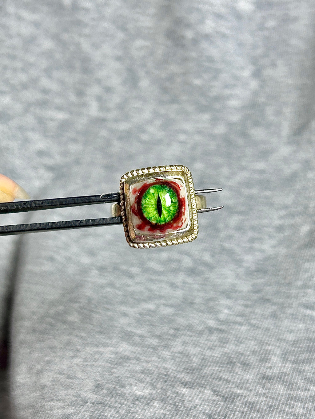Cthulhu Eye - Carmine Statement Ring - Cthulhu Eye - Carmine Statement Ring - Spark by CRUXJEWELRY