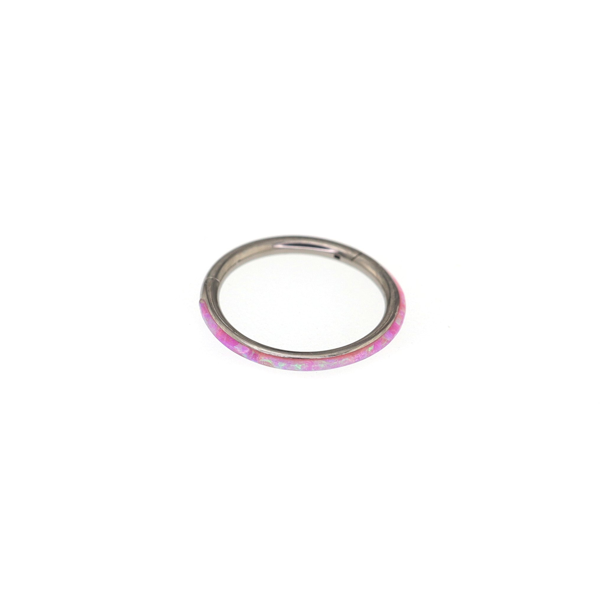 Titanium Opal Segment Ring - Titanium Opal Segment Ring - pink / 8mm by CRUXJEWELRY