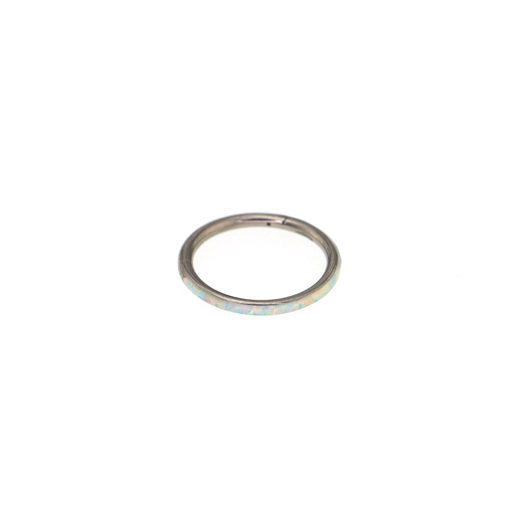 Titanium Opal Segment Ring - Titanium Opal Segment Ring - white-opal / 8mm by CRUXJEWELRY