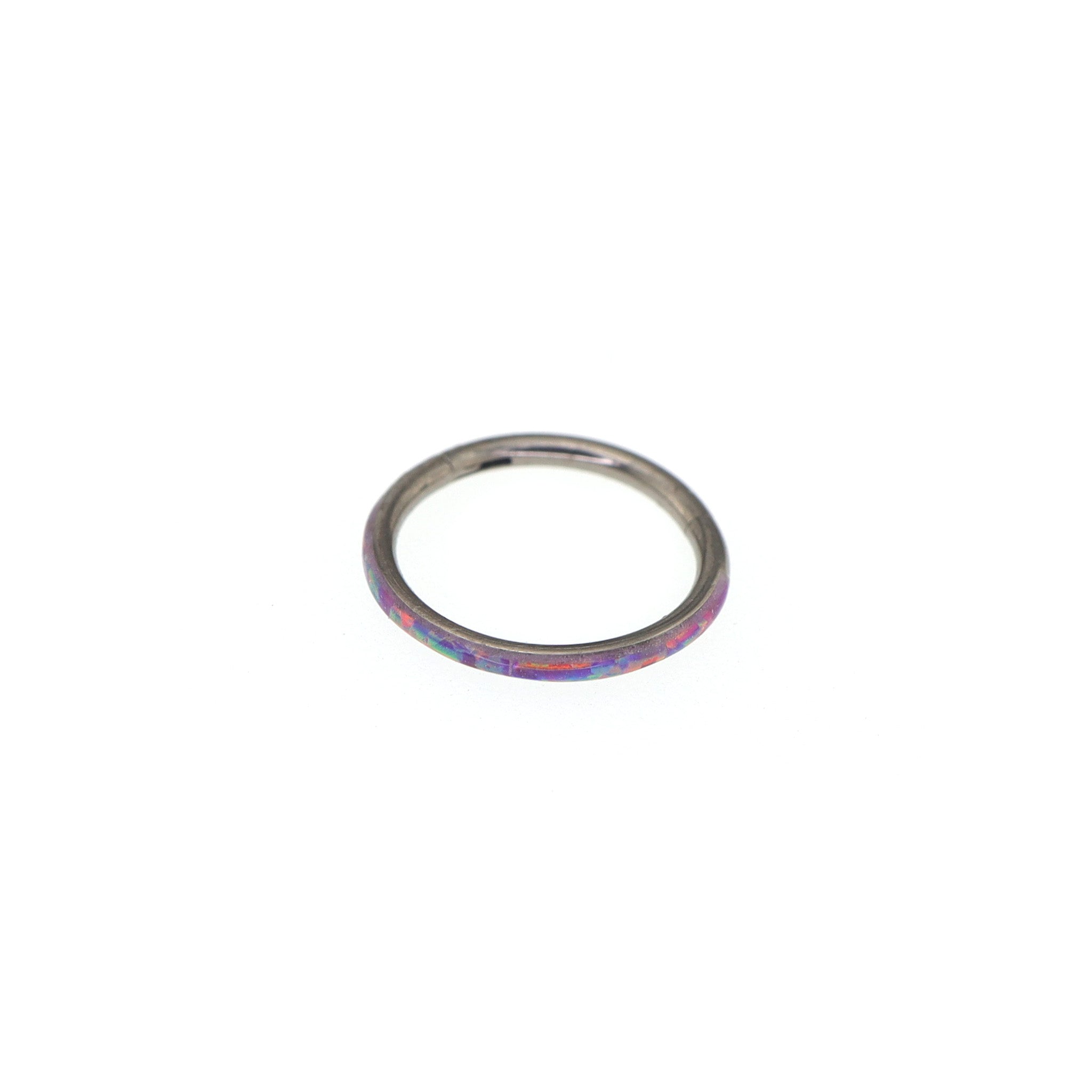 Titanium Opal Segment Ring - Titanium Opal Segment Ring - purple / 8mm by CRUXJEWELRY