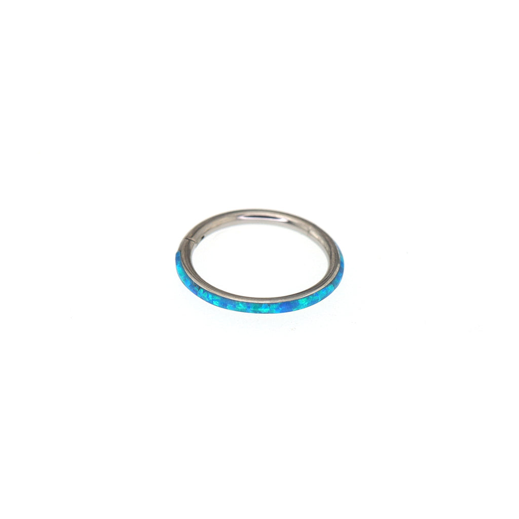 Titanium Opal Segment Ring - Titanium Opal Segment Ring - blue / 8mm by CRUXJEWELRY