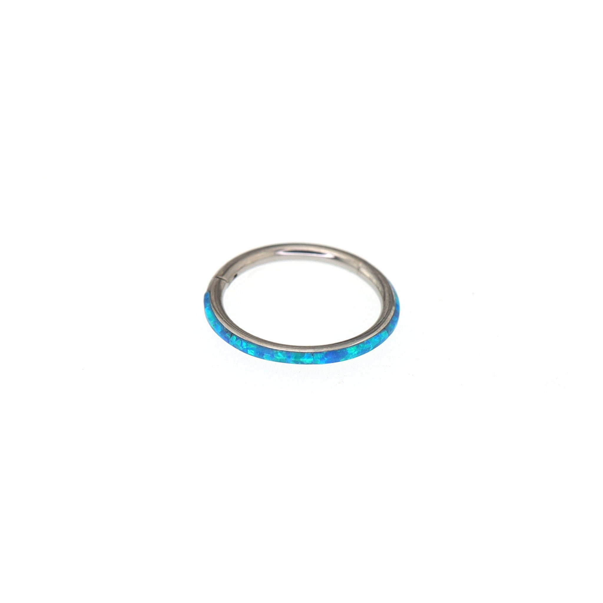 Titanium Opal Segment Ring - Titanium Opal Segment Ring - blue / 8mm by CRUXJEWELRY