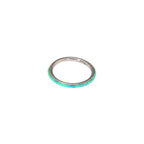 Titanium Opal Segment Ring - Titanium Opal Segment Ring - green-1 / 8mm by CRUXJEWELRY