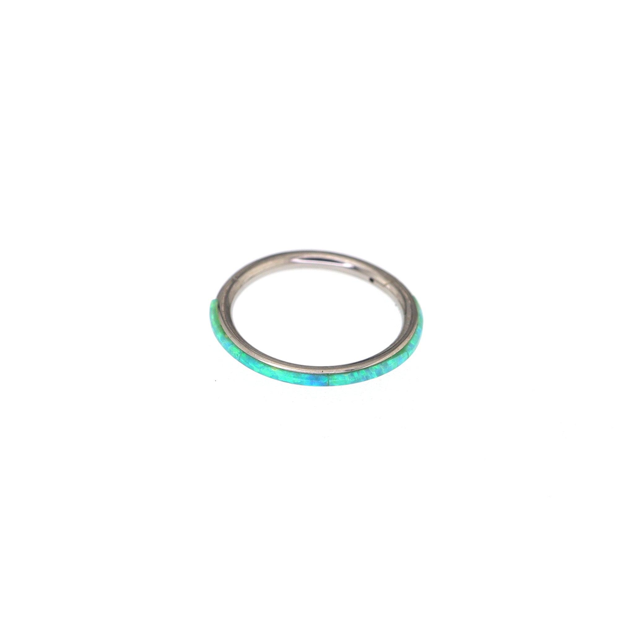 Titanium Opal Segment Ring - Titanium Opal Segment Ring - green-1 / 8mm by CRUXJEWELRY