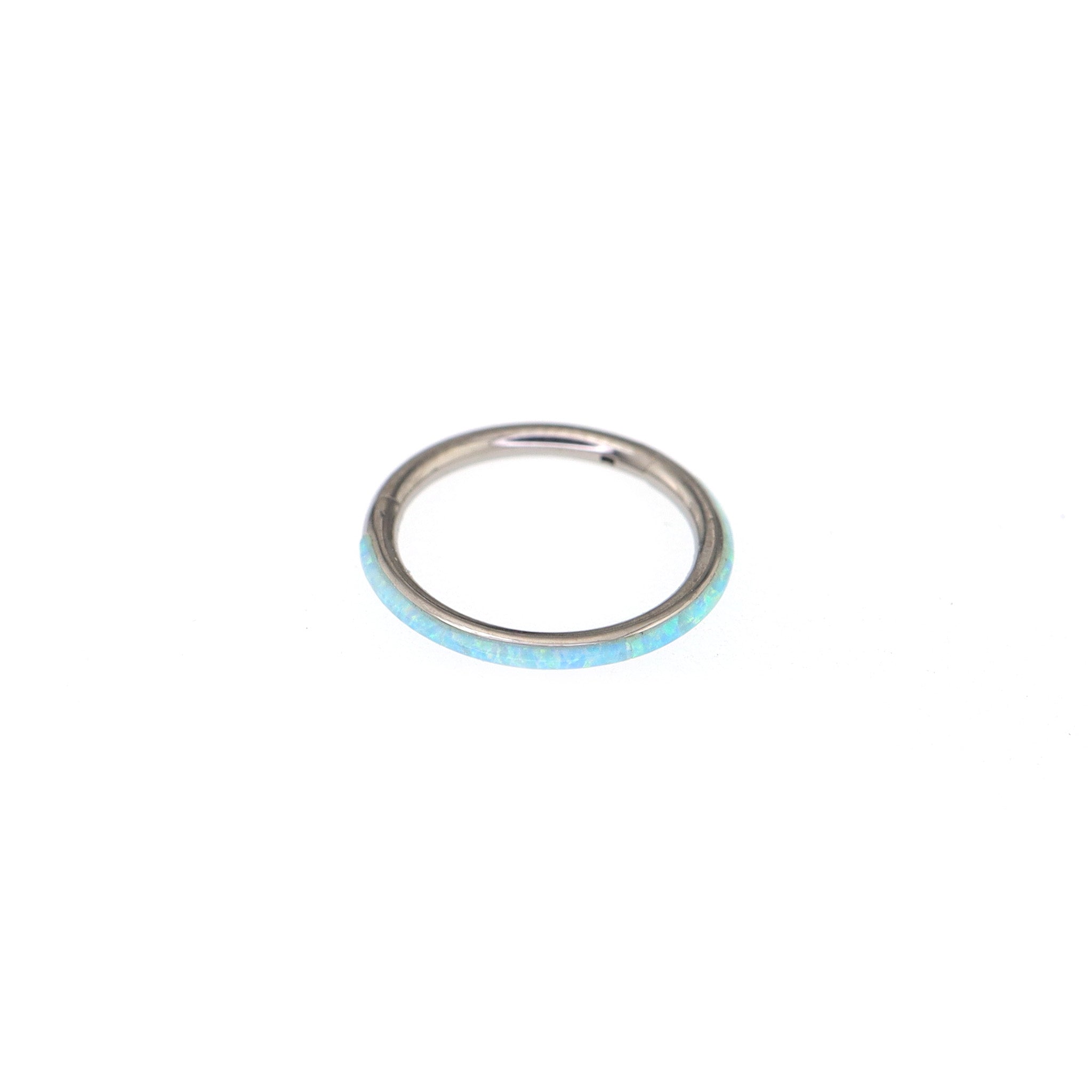 Titanium Opal Segment Ring - Titanium Opal Segment Ring - sky-blue / 8mm by CRUXJEWELRY
