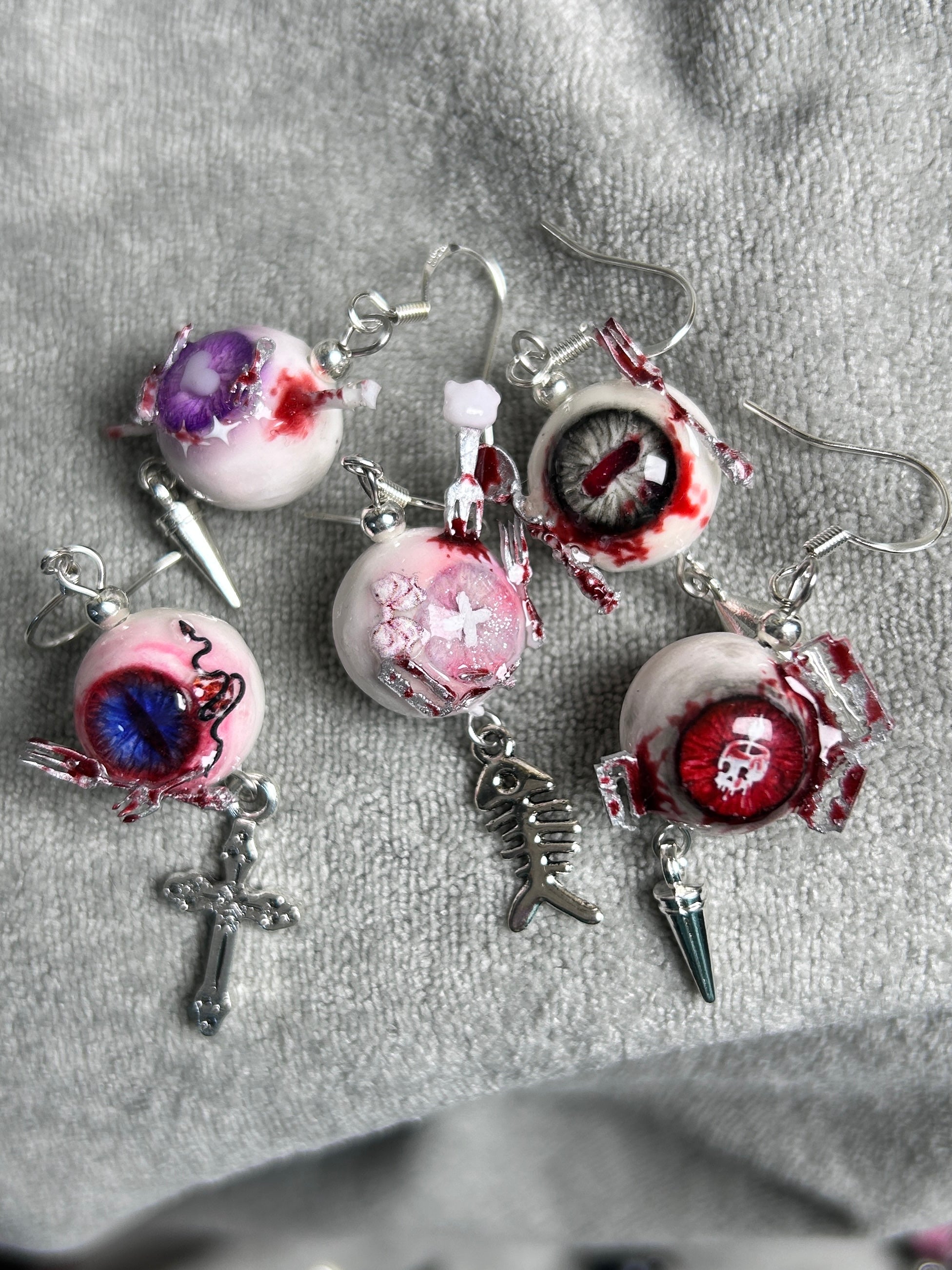 Cthulhu Eye - Devourer’s Bite: Eat-Me Earrings - Cthulhu Eye - Devourer’s Bite: Eat-Me Earrings - Fork Bite by CRUXJEWELRY