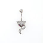 Fox CZ S925 Sterling Silver Belly Ring - Fox CZ S925 Sterling Silver Belly Ring - 6mm by CRUXJEWELRY