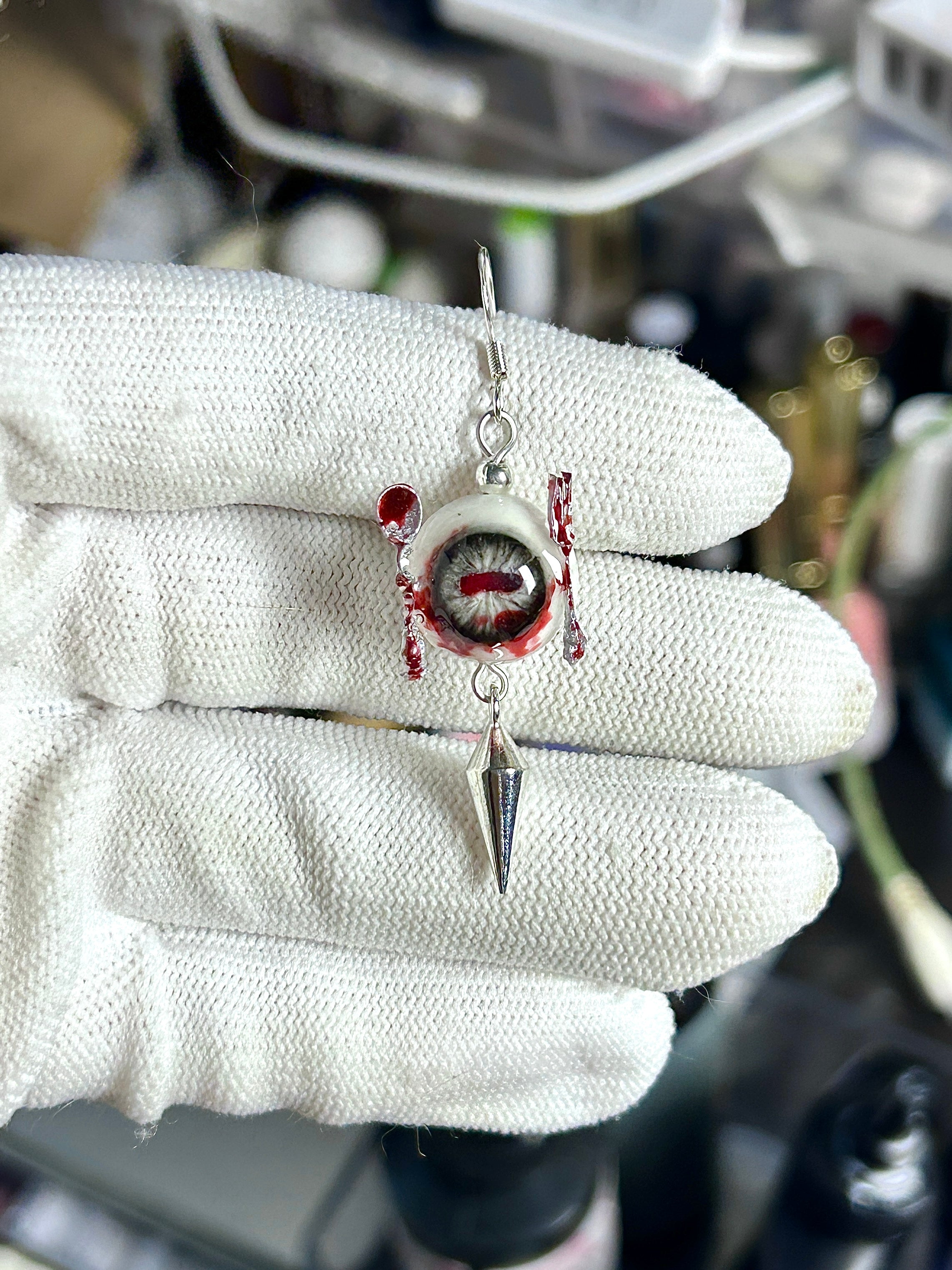 Cthulhu Eye - Devourer’s Bite: Eat-Me Earrings - Cthulhu Eye - Devourer’s Bite: Eat-Me Earrings - Cutlery Devour by CRUXJEWELRY