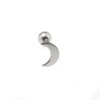 Moon Stainless Steel Tongue Stud - Moon Stainless Steel Tongue Stud - Dark Silver / 12mm by CRUXJEWELRY