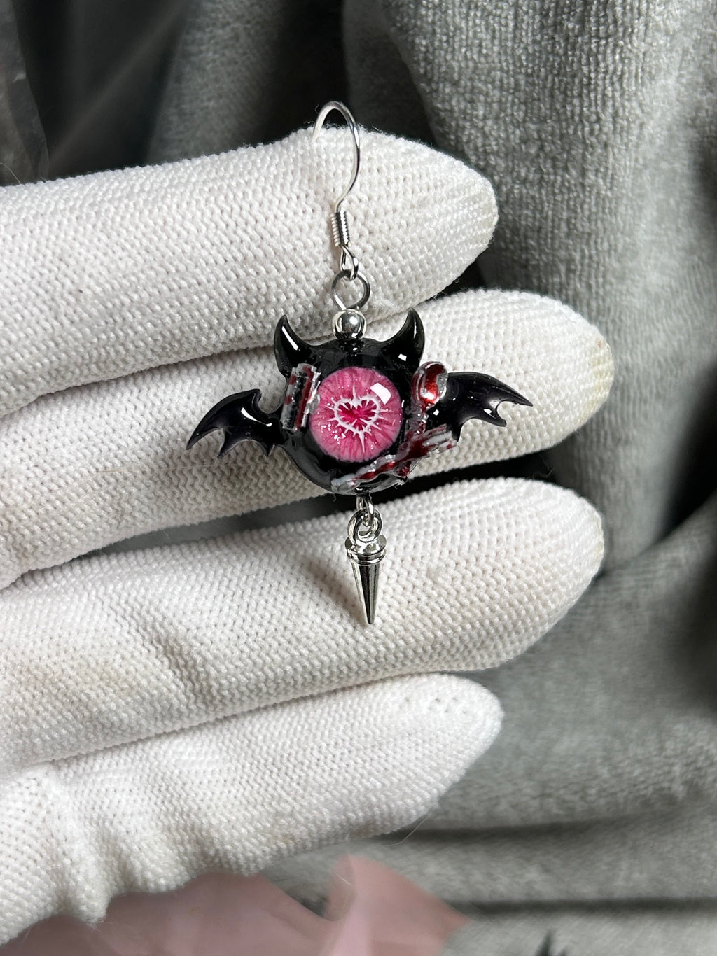 Cthulhu Eye - Dark Temptress: Succubus Earrings - Cthulhu Eye - Dark Temptress: Succubus Earrings - Crimson Horn Succubus by CRUXJEWELRY
