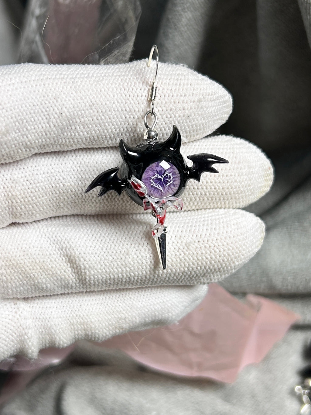 Cthulhu Eye - Dark Temptress: Succubus Earrings - Cthulhu Eye - Dark Temptress: Succubus Earrings - Pouty Lure Succubus by CRUXJEWELRY