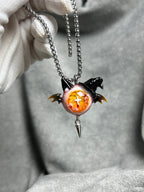 Cthulhu Eye - Shadow Familiar Coven Necklace - Cthulhu Eye - Shadow Familiar Coven Necklace - Rune-Claw Witchcat by CRUXJEWELRY