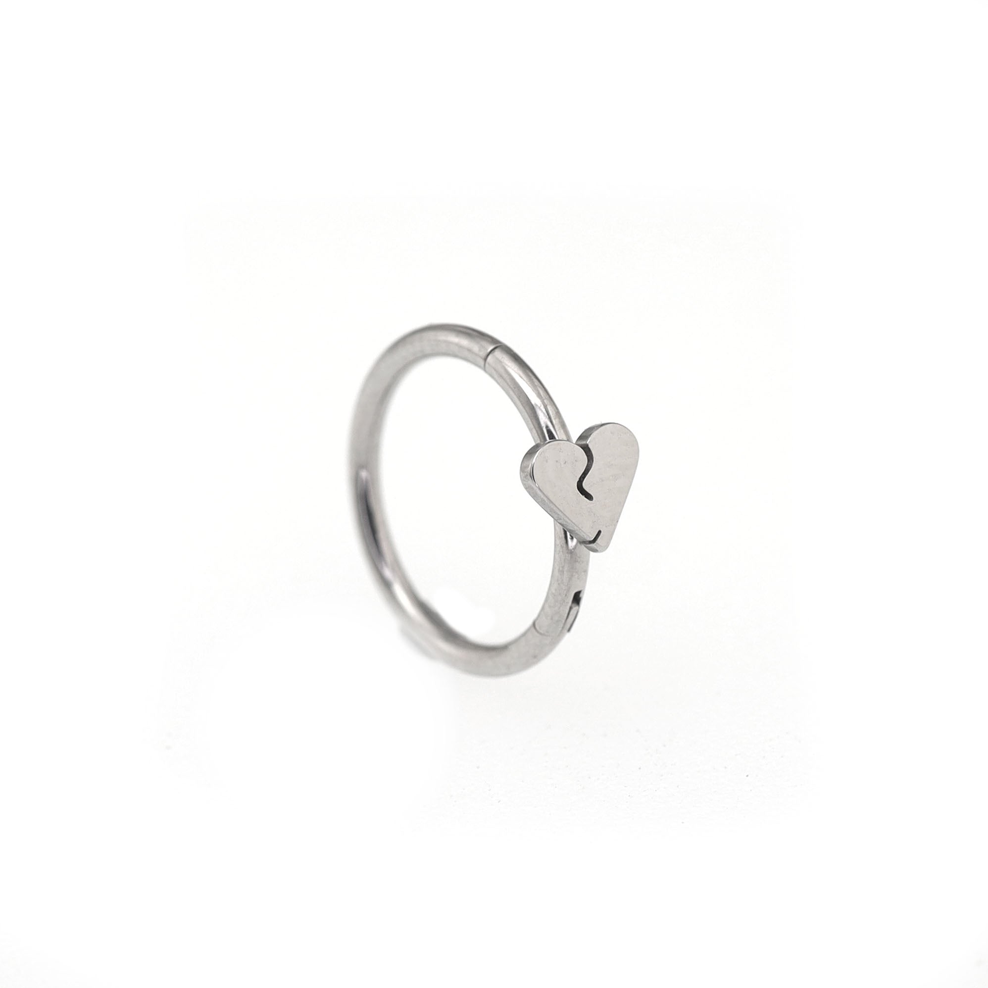 Broken Heart Stainless Steel Segment Hoop - Broken Heart Stainless Steel Segment Hoop - 8mm by CRUXJEWELRY