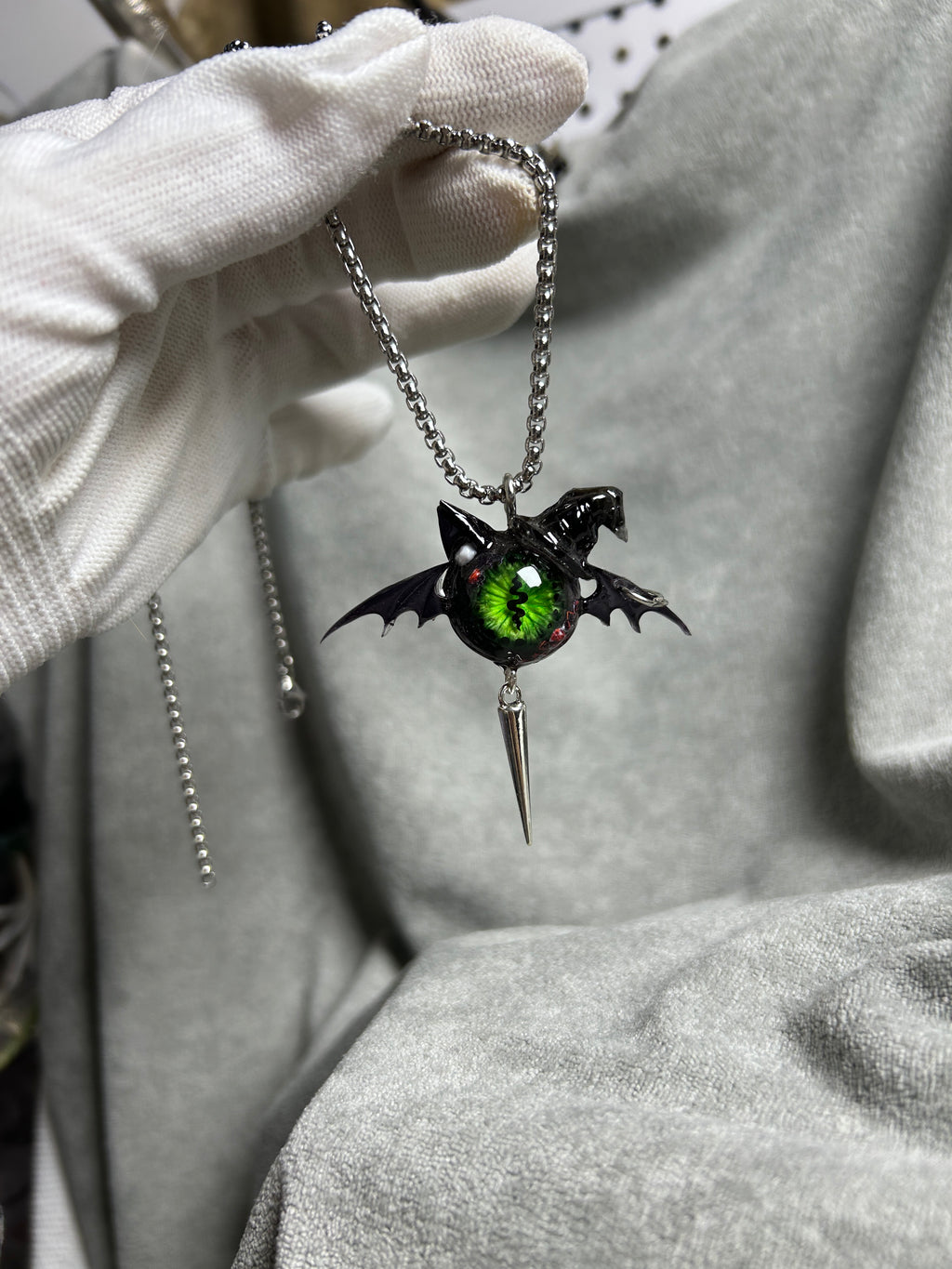 Cthulhu Eye - Shadow Familiar Coven Necklace - Cthulhu Eye - Shadow Familiar Coven Necklace - Cursed Whisker Witchcat by CRUXJEWELRY