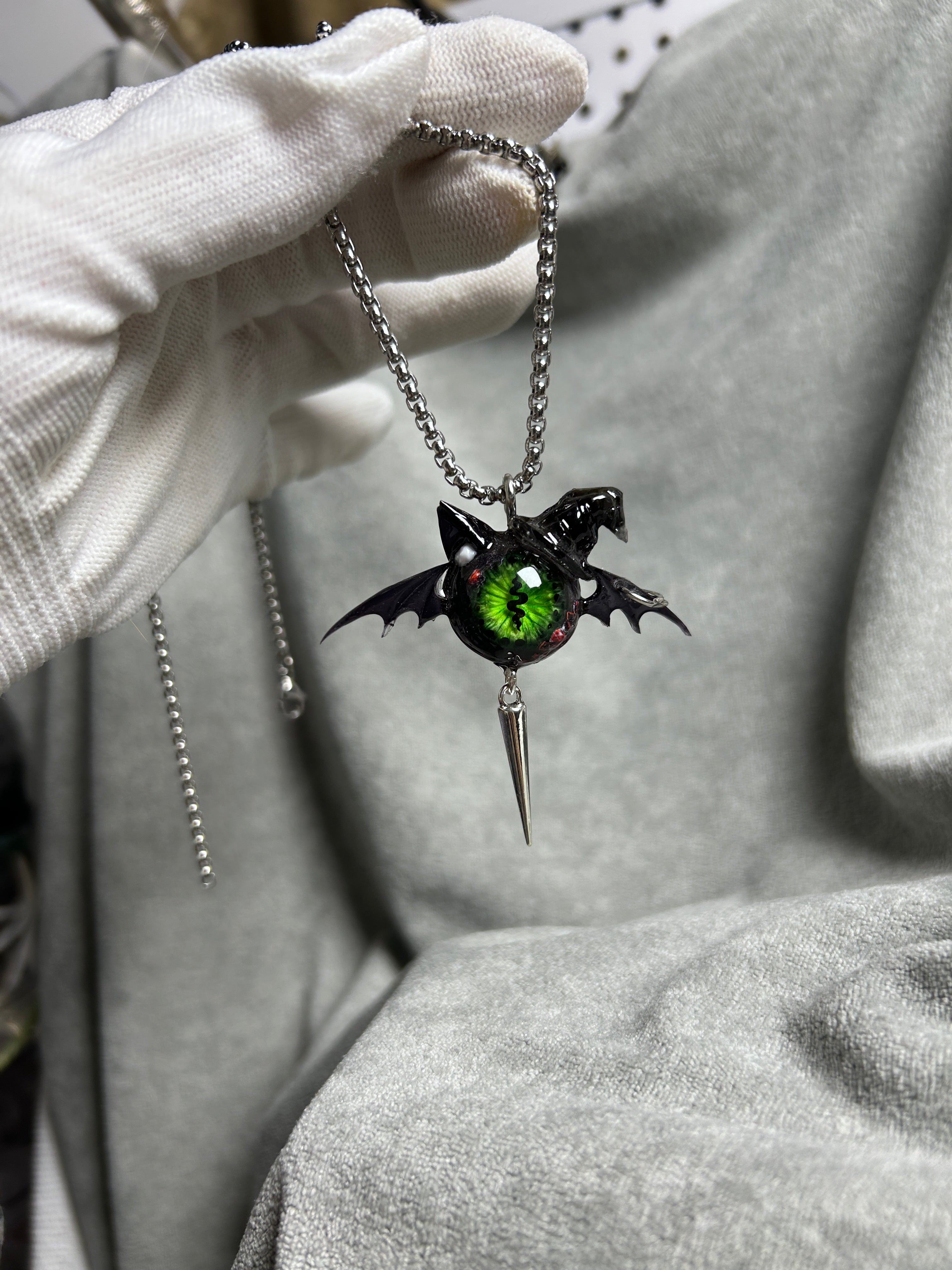 Cthulhu Eye - Shadow Familiar Coven Necklace - Cthulhu Eye - Shadow Familiar Coven Necklace - Cursed Whisker Witchcat by CRUXJEWELRY