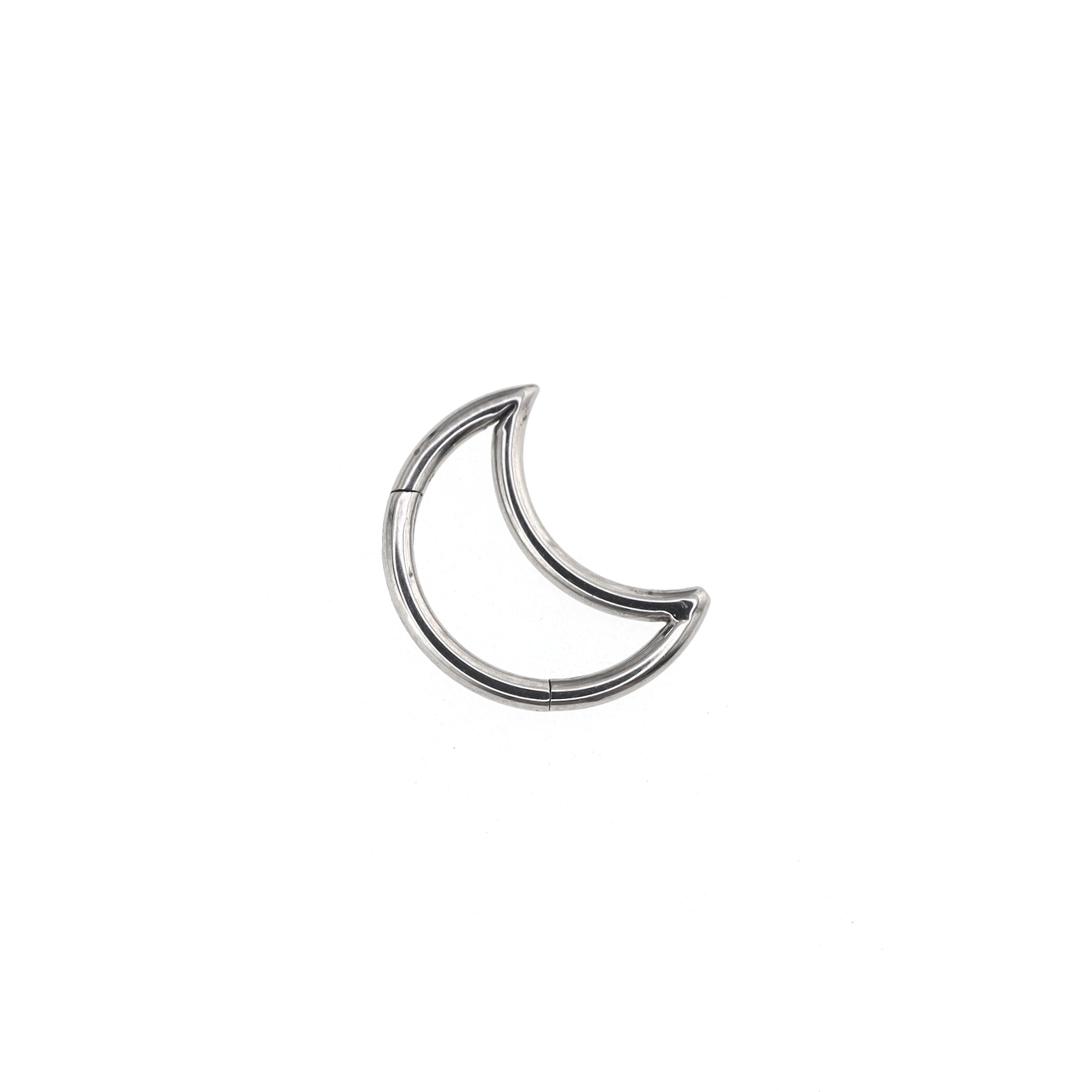 Moon Stainless Steel Segment Hoop - Moon Stainless Steel Segment Hoop - Default Title by CRUXJEWELRY