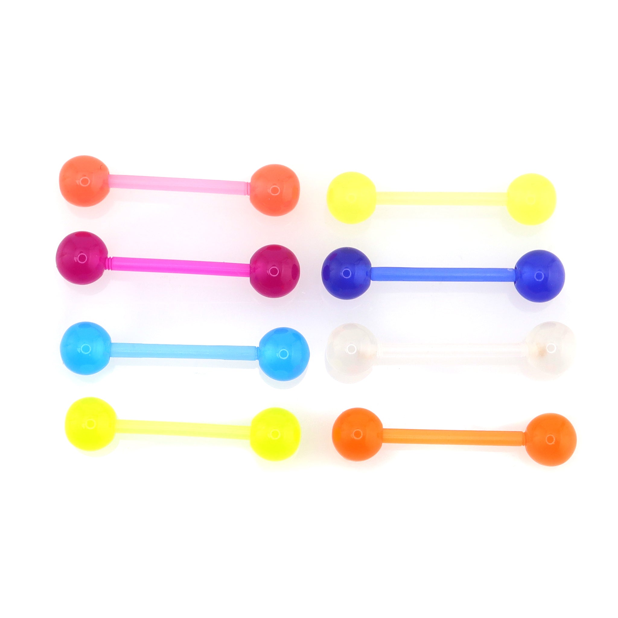 8PCS Glow in the Dark Acrylic barbell studs Set - 8PCS Glow in the Dark Acrylic barbell studs Set - Default Title by CRUXJEWELRY