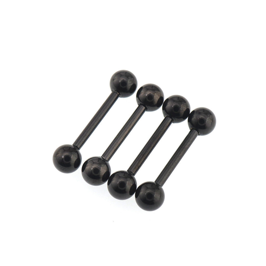 4PCS Stainless Steel Basic Barbell Set - 4PCS Stainless Steel Basic Barbell Set - 2xWhite & 2xBlack / 12mm by CRUXJEWELRY