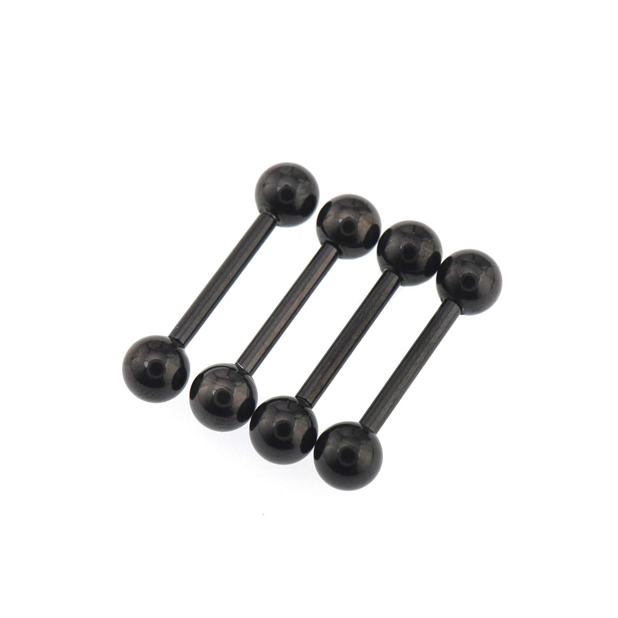 4PCS Stainless Steel Basic Barbell Set - 4PCS Stainless Steel Basic Barbell Set - 2xWhite & 2xBlack / 12mm by CRUXJEWELRY