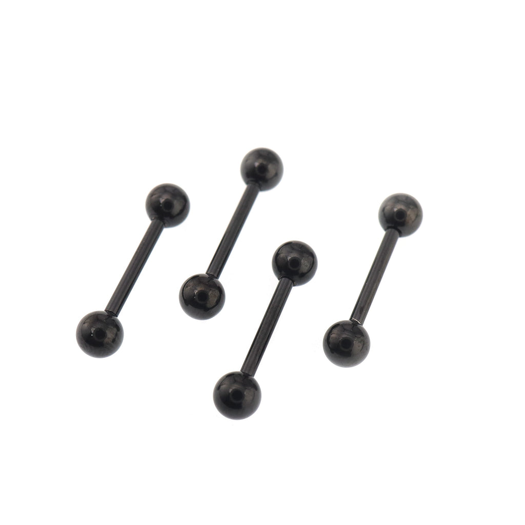 4PCS Stainless Steel Basic Barbell Set - 4PCS Stainless Steel Basic Barbell Set - 4xBlack / 12mm by CRUXJEWELRY