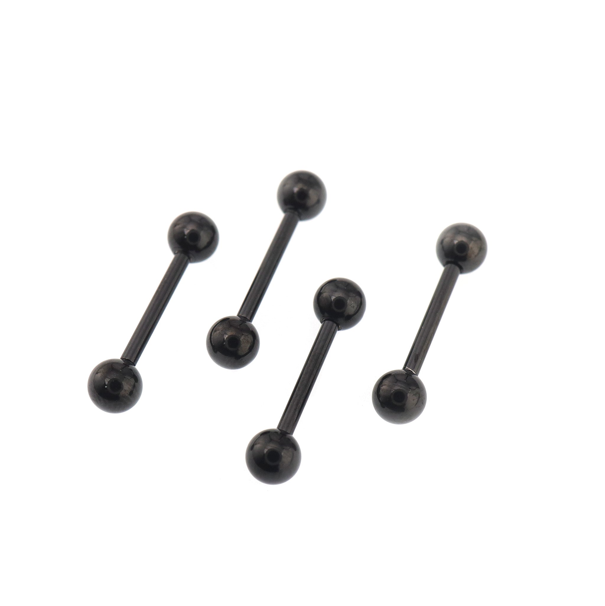 4PCS Stainless Steel Basic Barbell Set - 4PCS Stainless Steel Basic Barbell Set - 4xBlack / 12mm by CRUXJEWELRY