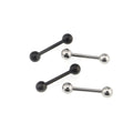 4PCS Stainless Steel Basic Barbell Set - 4PCS Stainless Steel Basic Barbell Set - 2xWhite & 2xBlack / 12mm by CRUXJEWELRY