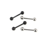 4PCS Stainless Steel Basic Barbell Set - 4PCS Stainless Steel Basic Barbell Set - 2xWhite & 2xBlack / 12mm by CRUXJEWELRY