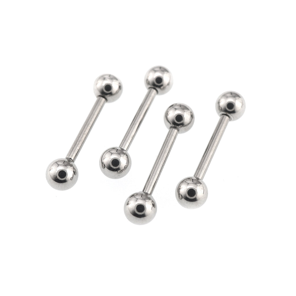 4PCS Stainless Steel Basic Barbell Set - 4PCS Stainless Steel Basic Barbell Set - 4xWhite / 12mm by CRUXJEWELRY