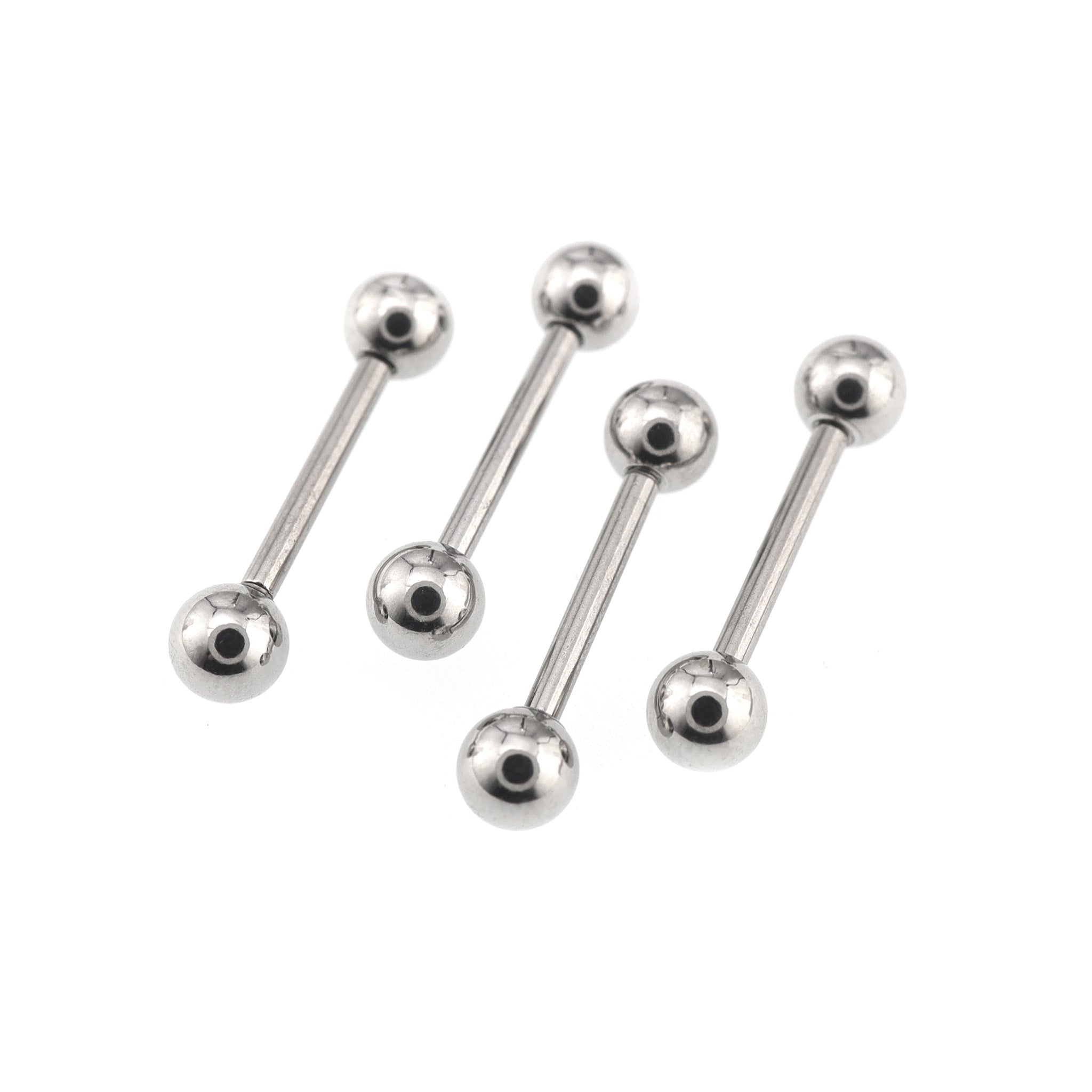 4PCS Stainless Steel Basic Barbell Set - 4PCS Stainless Steel Basic Barbell Set - 4xWhite / 12mm by CRUXJEWELRY