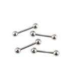 4PCS Stainless Steel Basic Barbell Set - 4PCS Stainless Steel Basic Barbell Set - 2xWhite & 2xBlack / 12mm by CRUXJEWELRY