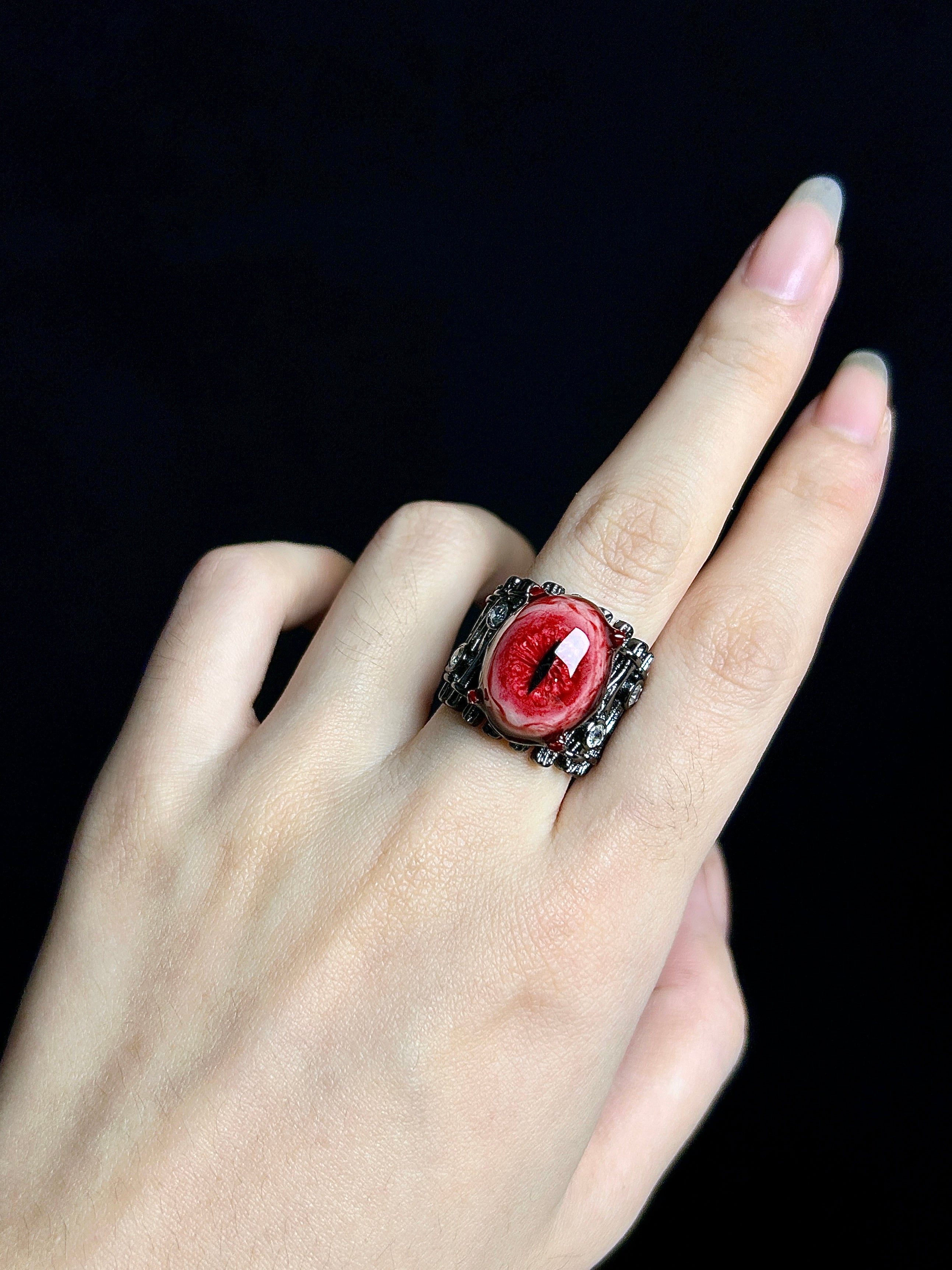 Cthulhu Eye - Crimson Vampiric Eye Ring - Cthulhu Eye - Crimson Vampiric Eye Ring - Default Title by CRUXJEWELRY