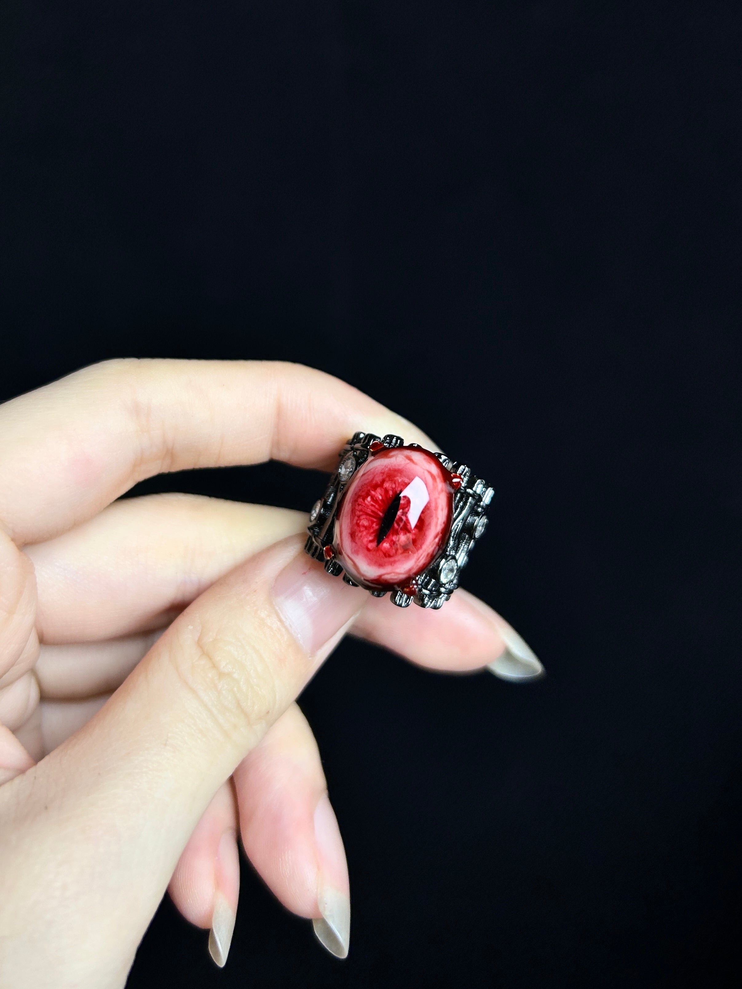 Cthulhu Eye - Crimson Vampiric Eye Ring - Cthulhu Eye - Crimson Vampiric Eye Ring - Default Title by CRUXJEWELRY
