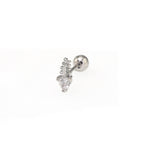 20G CZ Mini Fishbone Ear Studs - 20G CZ Mini Fishbone Ear Studs - Single by CRUXJEWELRY