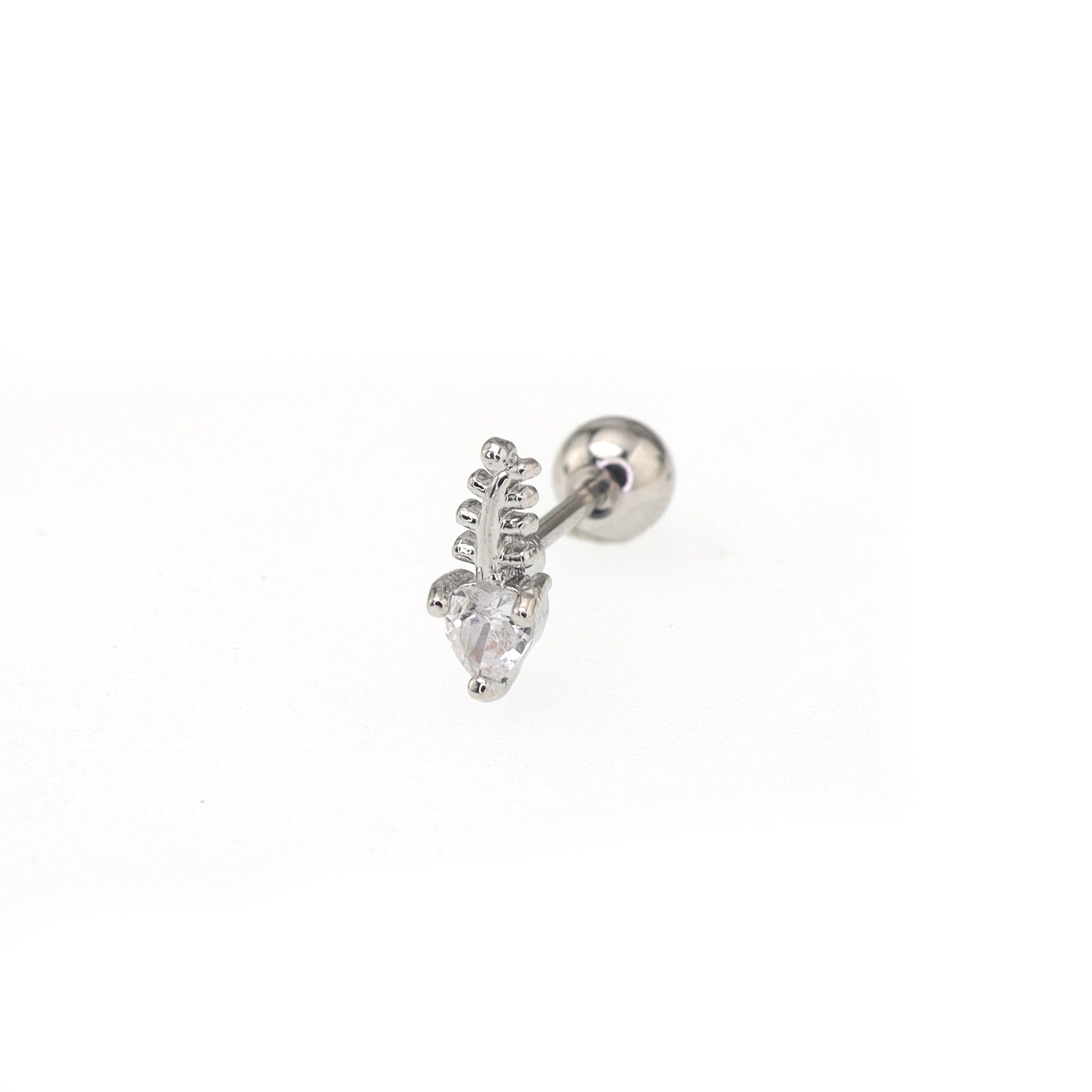 20G CZ Mini Fishbone Ear Studs - 20G CZ Mini Fishbone Ear Studs - Single by CRUXJEWELRY
