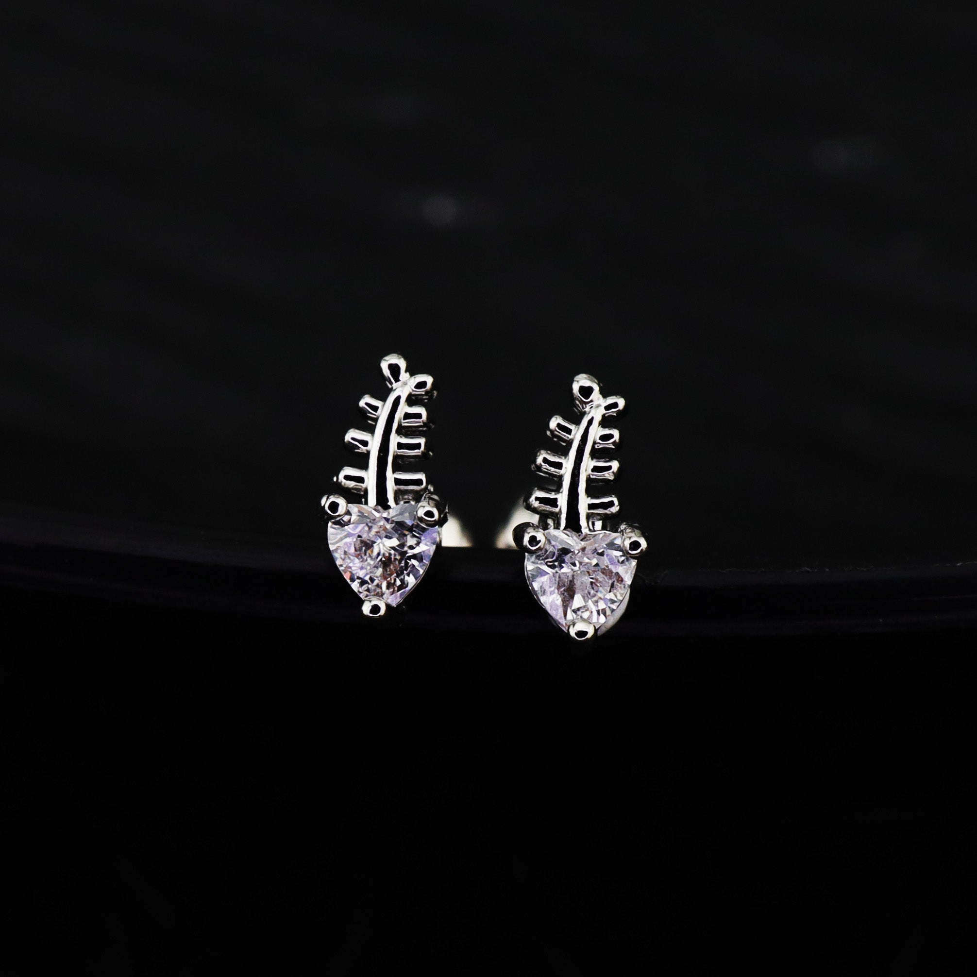 20G CZ Mini Fishbone Ear Studs - 20G CZ Mini Fishbone Ear Studs - Single by CRUXJEWELRY