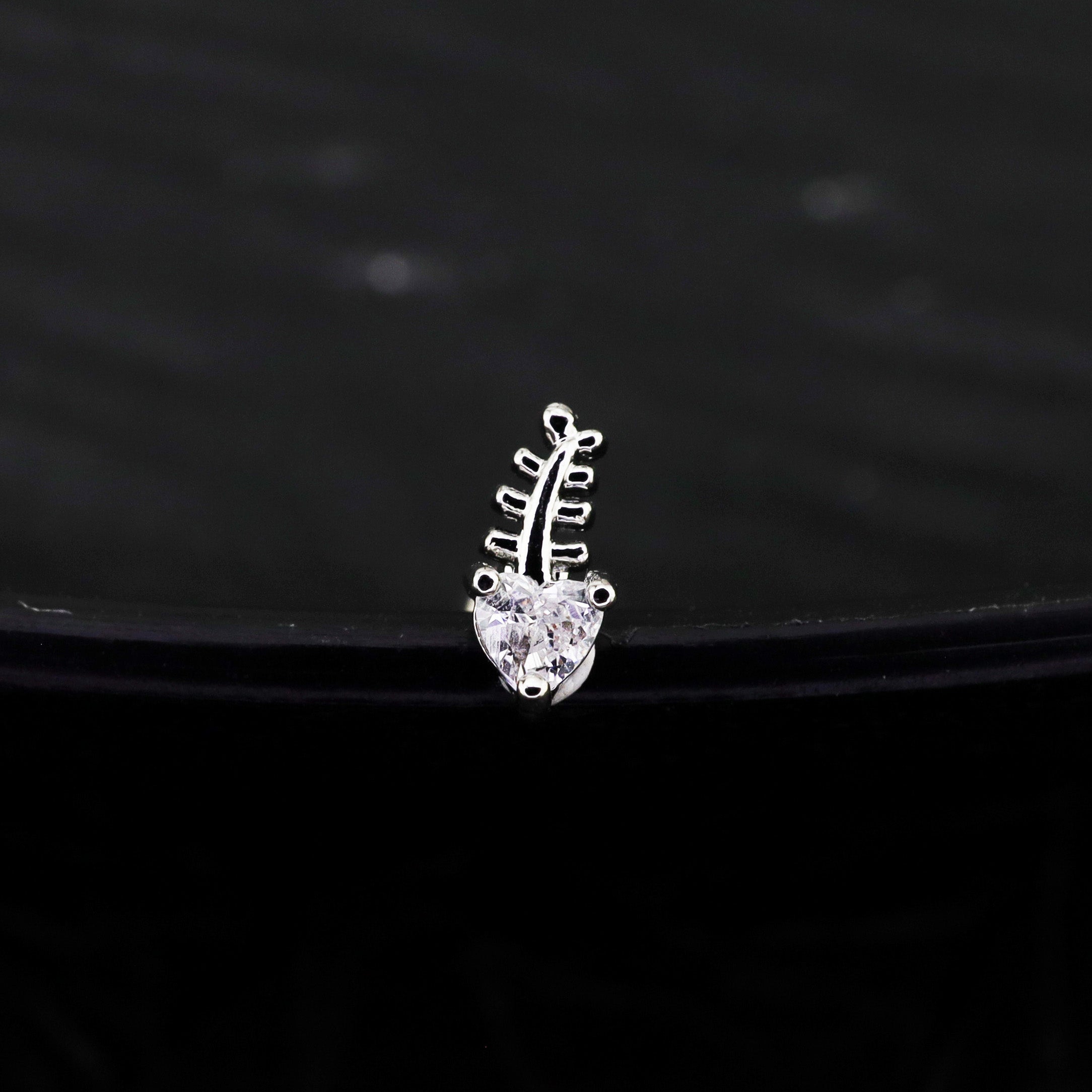 20G CZ Mini Fishbone Ear Studs - 20G CZ Mini Fishbone Ear Studs - Single by CRUXJEWELRY