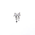 20G Thin Bow Dangle Ear Studs - 20G Thin Bow Dangle Ear Studs - Single by CRUXJEWELRY
