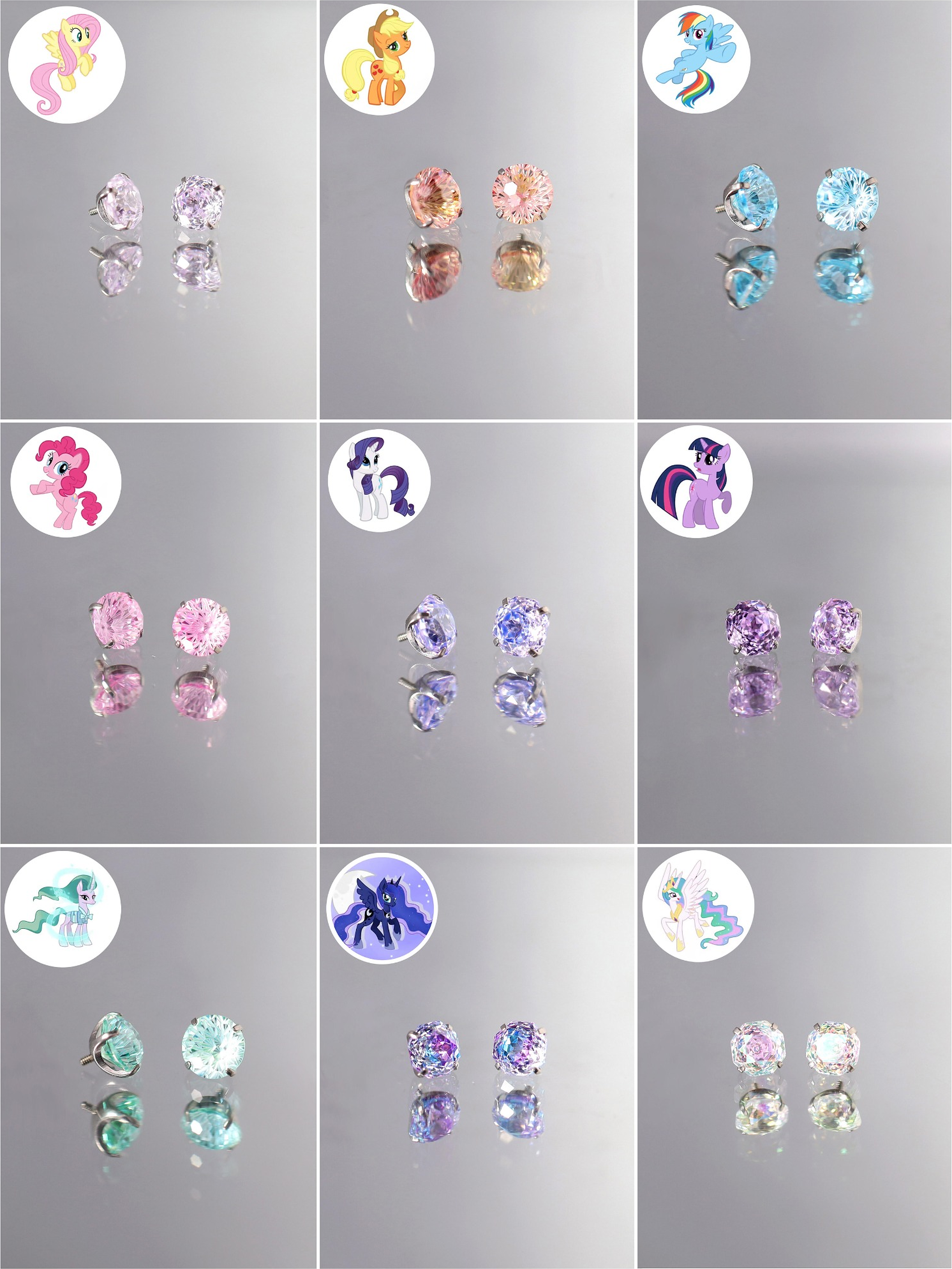 MLP Titanium Zircon Crystal Labret Stud –  Fantasy Piercing Jewelry