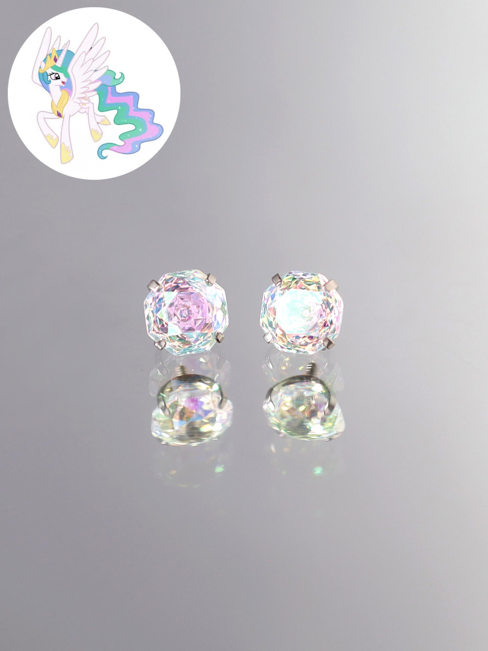 MLP Titanium Zircon Crystal Labret Stud –  Fantasy Piercing Jewelry