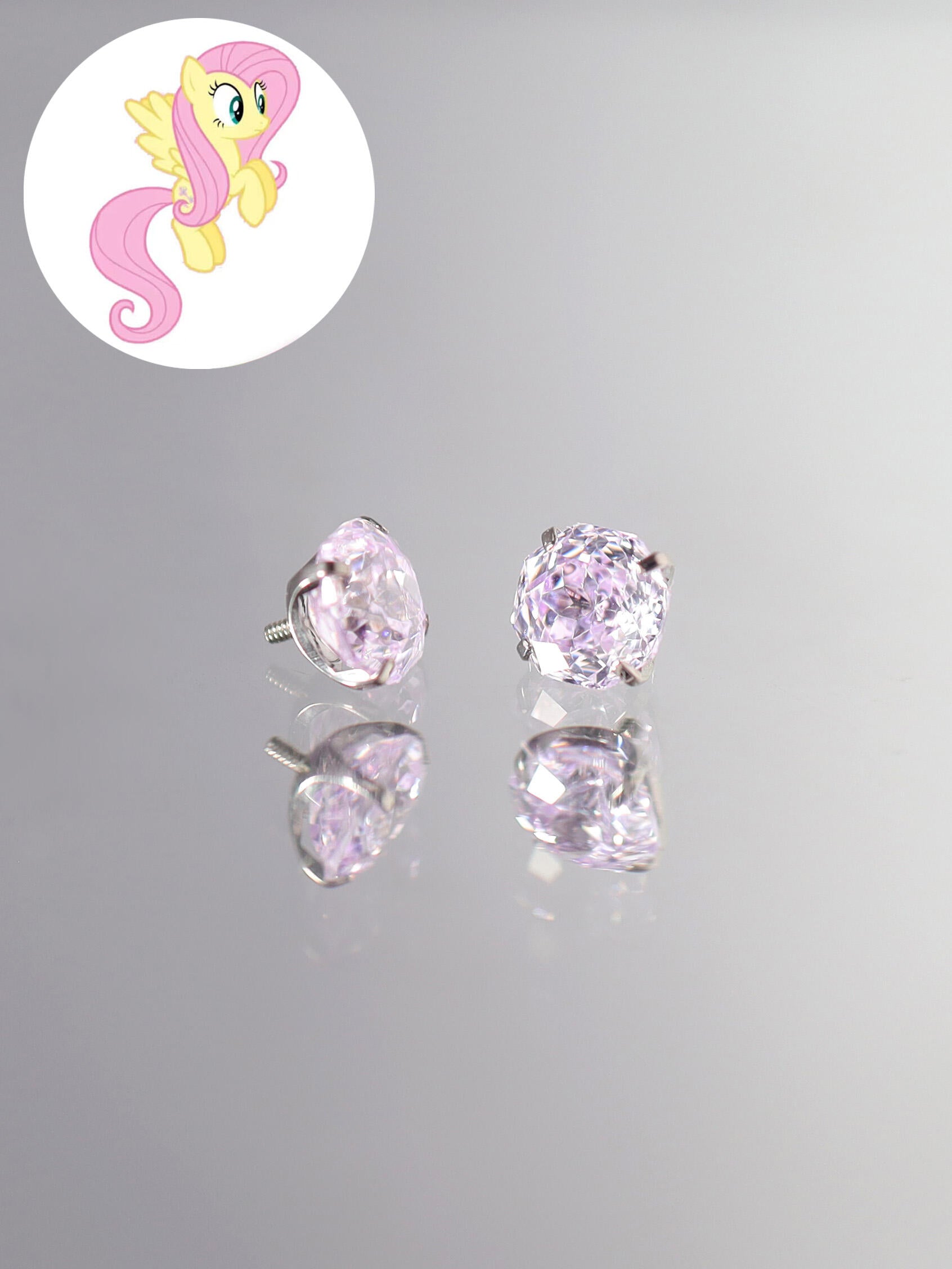MLP Titanium Zircon Crystal Labret Stud –  Fantasy Piercing Jewelry
