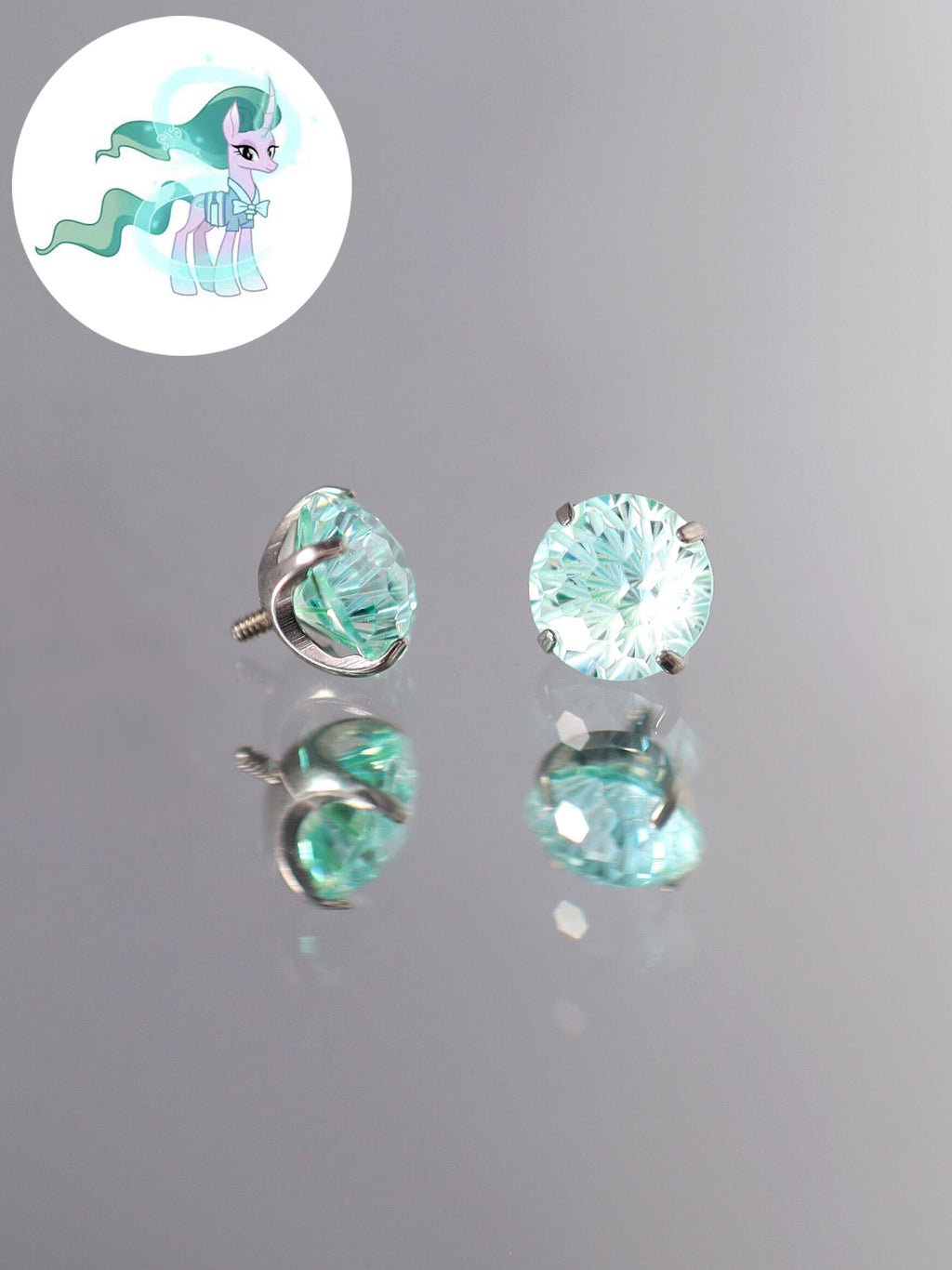 MLP Titanium Zircon Crystal Labret Stud –  Fantasy Piercing Jewelry