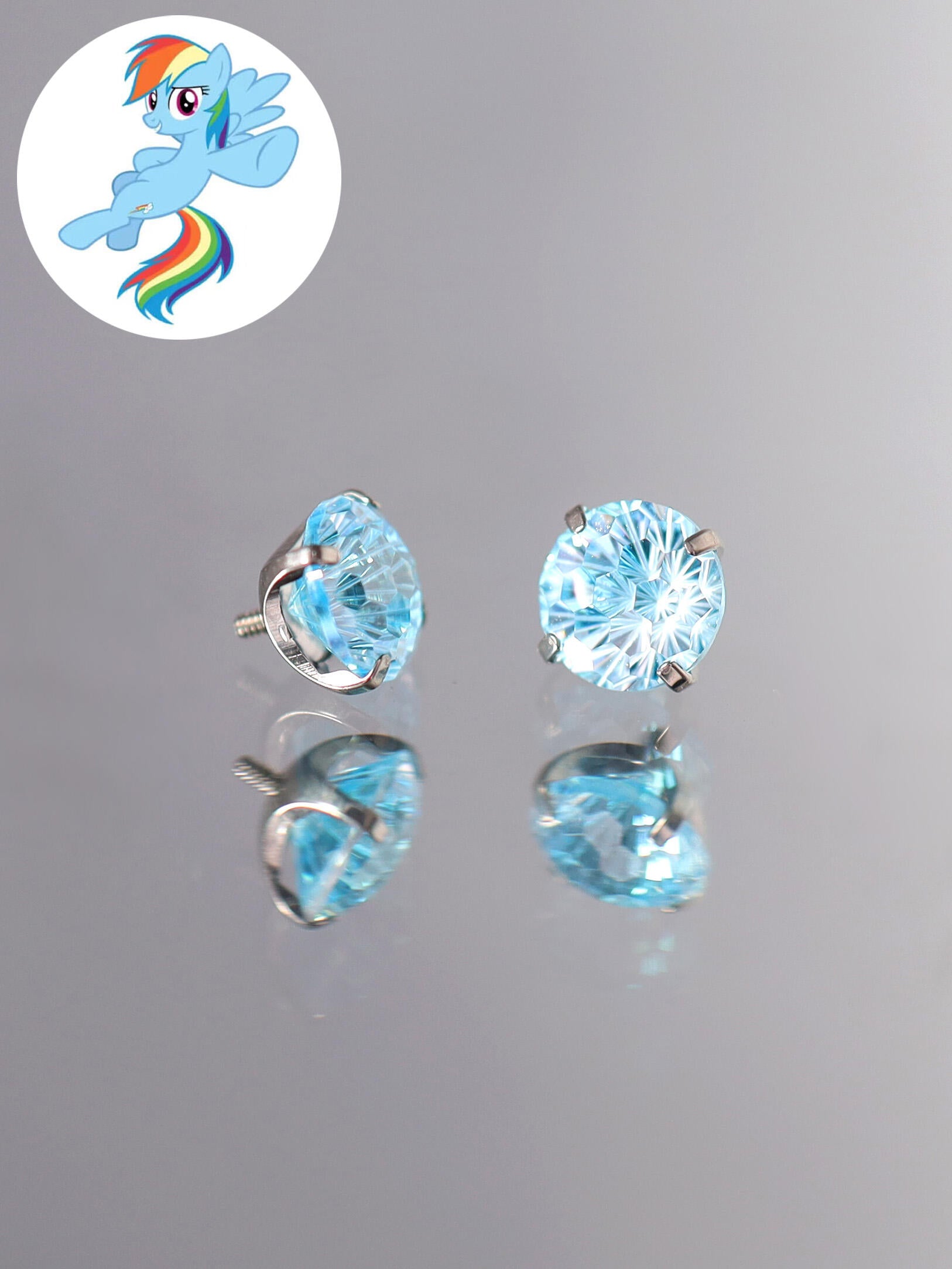 MLP Titanium Zircon Crystal Labret Stud –  Fantasy Piercing Jewelry